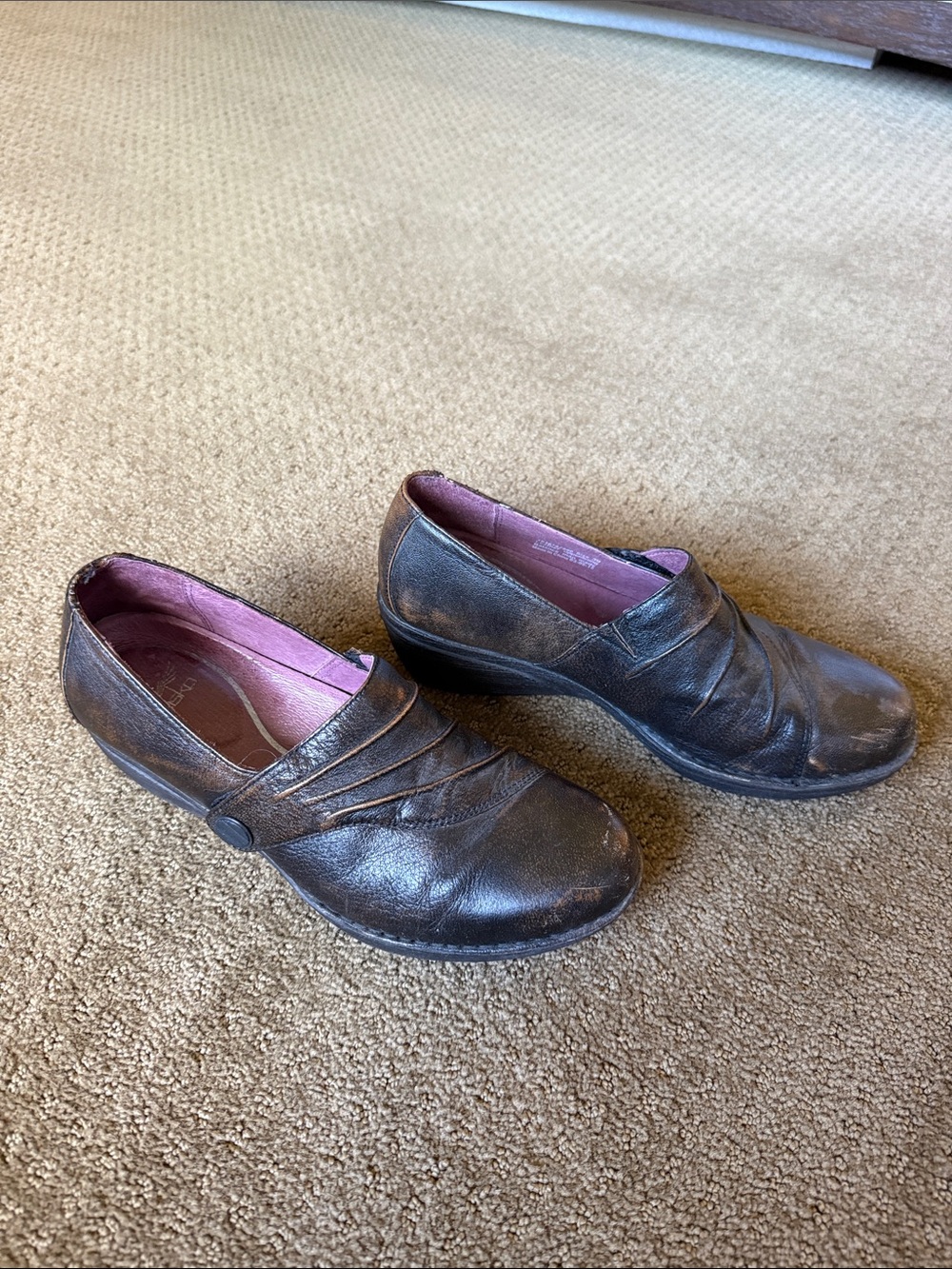 DANSCO Brown Leather Slip-On Comfort Shoes